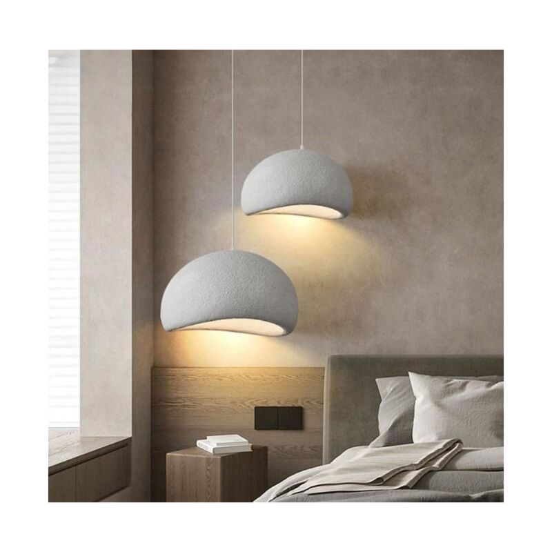 Lustre Wabi-sabi tricolore Lumière a - Texture blanc -40CM (longueur plafond 150cm)