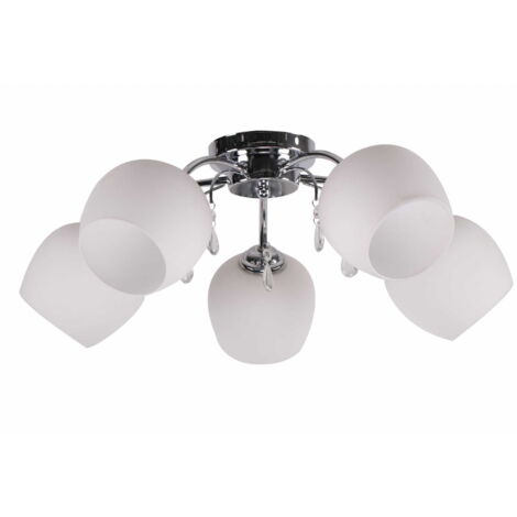Lustre Zachera métal 5xE27 40W blanc/chrome Candellux