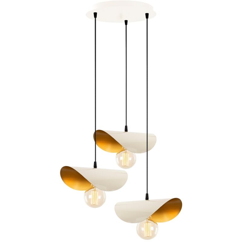 Ozaia - Lustre Or et Noir, Style Moderne, Diamètre 45 cm, Hauteur 106 cm, Pour Salon ou Chambre Principale