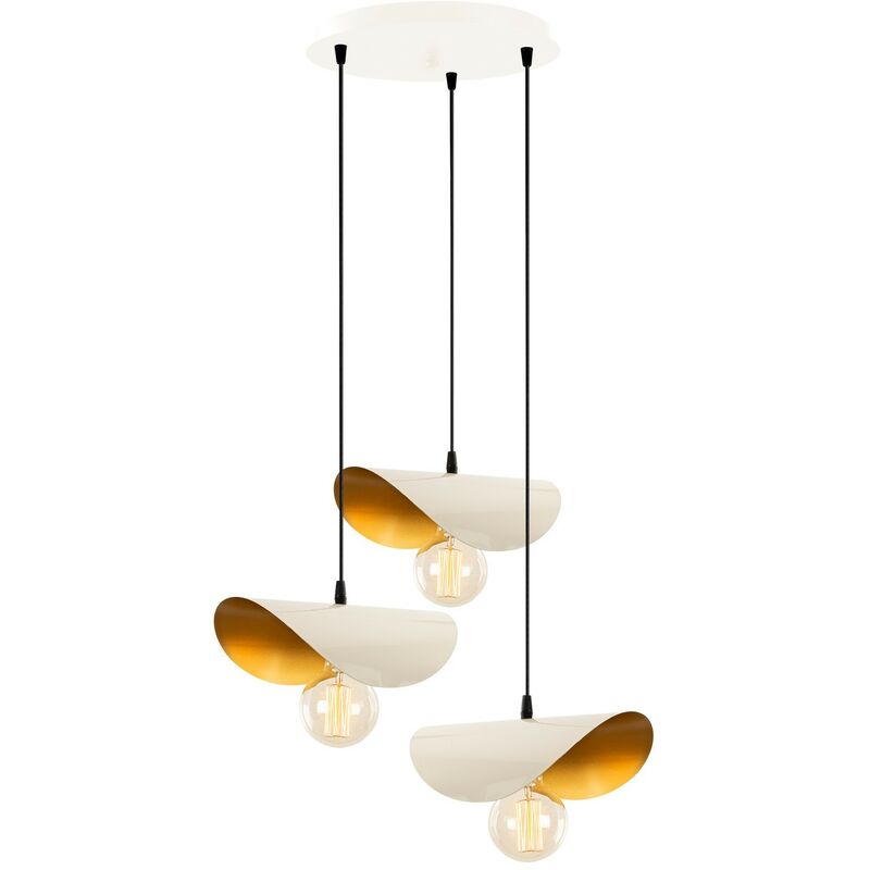 Lustre Or et Noir, Style Moderne, Diamètre 45 cm, Hauteur 106 cm, Pour Salon ou Chambre Principale