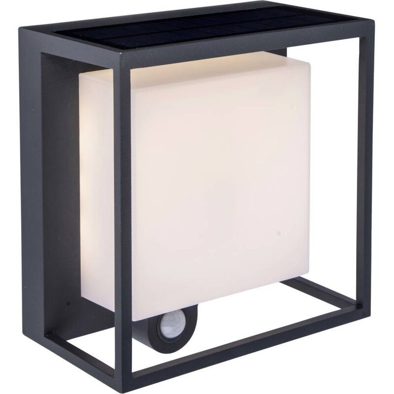 Lutec – Applique solaire LED avec détecteur PIR – Aluminium haute qualité – Lumière blanc chaud 3000K – IP54 pour extérieur – Installation facile