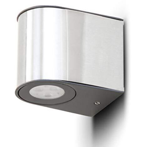 Lutec Gemini Lampada da Esterno a LED Integrato 9 W, Acciaio, 8 x 6.8 cm