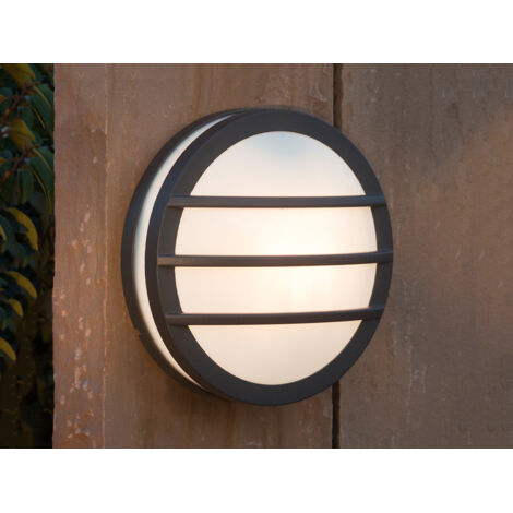 LUTEC ECO-Light Seine 3361 gr Außenwandleuchte Energiesparlampe, LED E27 23 W Anthrazit