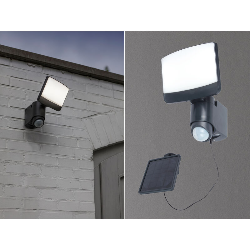 Lutec - Led Solar Wandleuchte Sunshine Mit Bewegungsmelder Ip44, Breite 18cm
