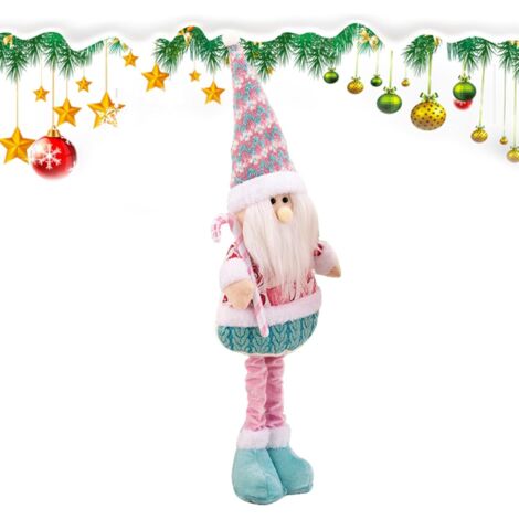 Lutin de Noël Ration rose Extensible pour les fêtes Cheminée