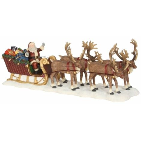 AUTRES LUVILLE BABBO NATALE CON SLITTA RENNE - SANTA REINDEER SLEDGE COD 603023 PRESEPE
