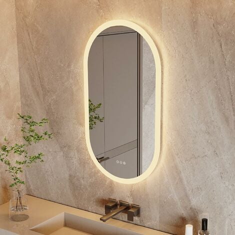 Espejo de Bano con Iluminación luz LED (180x60cm) Espejo de Pared con  Interruptor Táctil Blanco frío