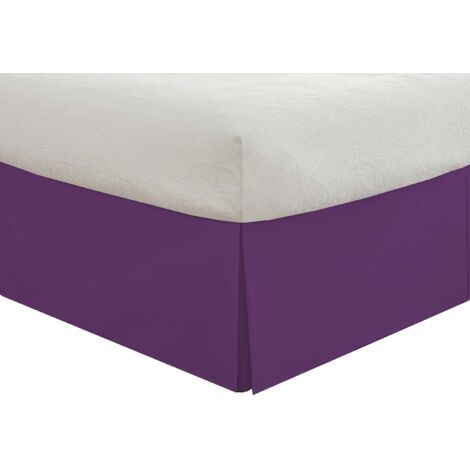 LUX Copriletto Sartoriale Classico, 35,6 cm di Lunghezza Stile Plissettato, Microfibra di Poliestere, Viola, Twin XL
