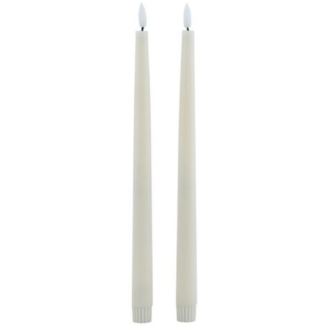 Luxe Collection LED Dinner Candles (Set of 2) - Wax - L2 x W2 x H25 cm - Taupe