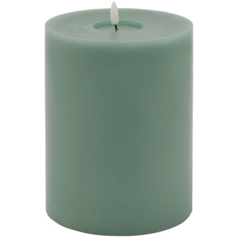 Luxe Collection Melt Effect LED Candle - Wax - L15 x W15 x H20 cm - Sage