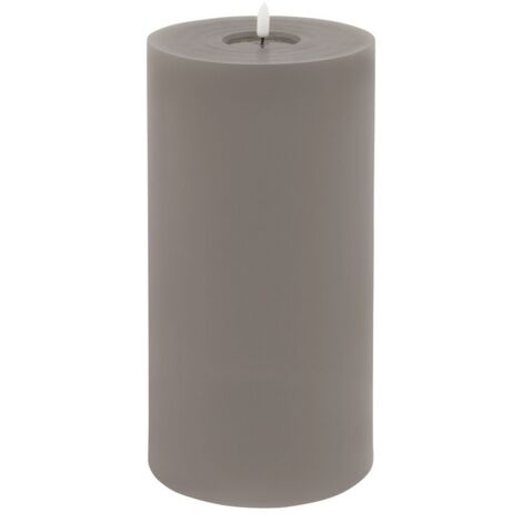 Luxe Collection Melt Effect LED Candle - Wax - L15 x W15 x H30 cm - Grey