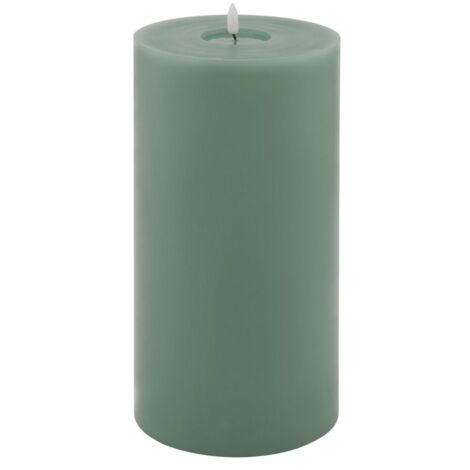 Luxe Collection Melt Effect LED Candle - Wax - L15 x W15 x H30 cm - Sage