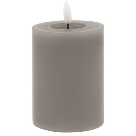 Luxe Collection Melt Effect LED Candle - Wax - L8 x W8 x H10 cm - Grey