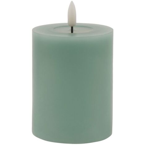 Luxe Collection Melt Effect LED Candle - Wax - L8 x W8 x H10 cm - Sage