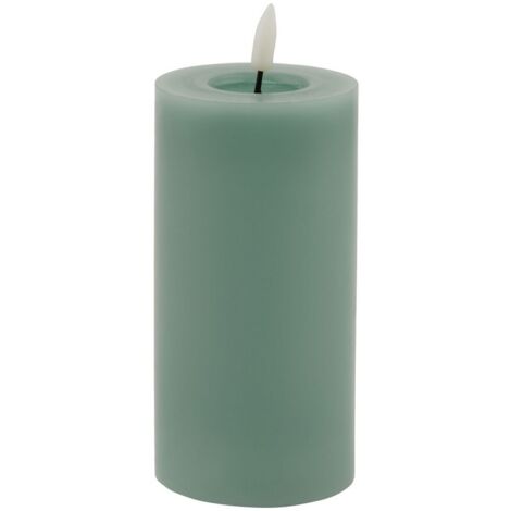 Luxe Collection Melt Effect LED Candle - Wax - L8 x W8 x H15 cm - Sage