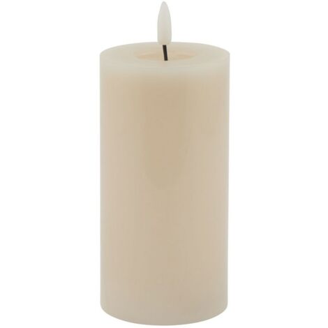 Luxe Collection Melt Effect LED Candle - Wax - L8 x W8 x H15 cm - Taupe
