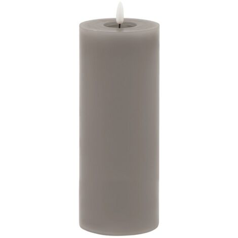 Luxe Collection Melt Effect LED Candle - Wax - L9 x W9 x H23 cm - Grey