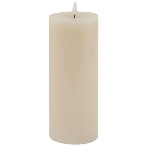 Luxe Collection Melt Effect LED Candle - Wax - L9 x W9 x H23 cm - Taupe
