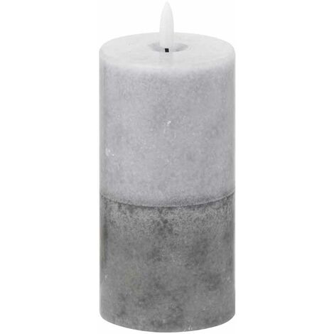 Luxe Collection Natural Glow 3x6 Dipped LED Candle - Plastic/Wax - L7 x W7 x H15 cm - Grey