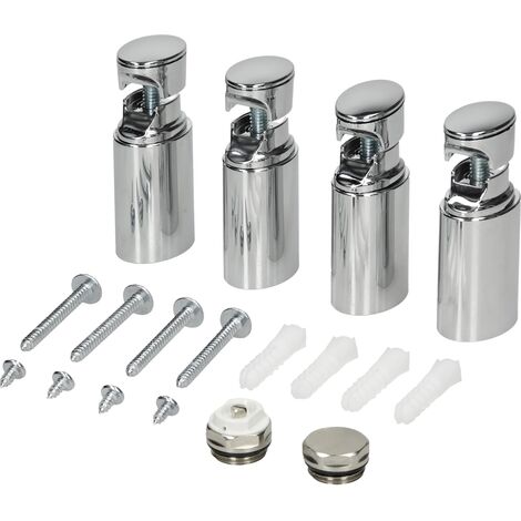 LuxeBath Material de Montaje Cromado para Radiador de Baño/Salón Sahara para Modelos Rectos o Curvos, Soporte de Suspensión para Estufas Calentadores y Secadores de Toallas Ensamblaje para Calefaccion