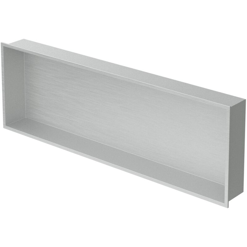 Luxebath - Niche de Douche Encastrée Murale, 90x30x10 cm, en Acier Inoxydable, Argent, Étanche, Étagère avec Cadre Salle de Bain, Encastrable, Seule