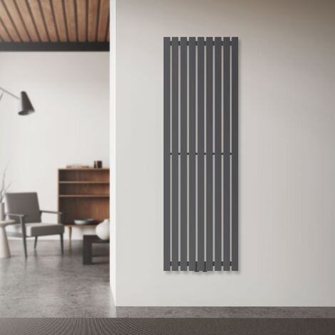 Radiador toallero de pared plano blanco para baño 604x1800mm conexión al  suelo