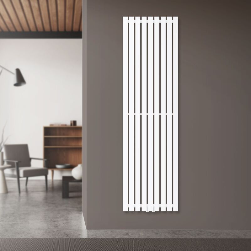Luxebath - Radiateur à Panneaux Design Stella, 1600 x 480 mm, Blanc, avec Connexion Central, Plat, Vertical, Monocouche, Radiateur de Salle de Bain