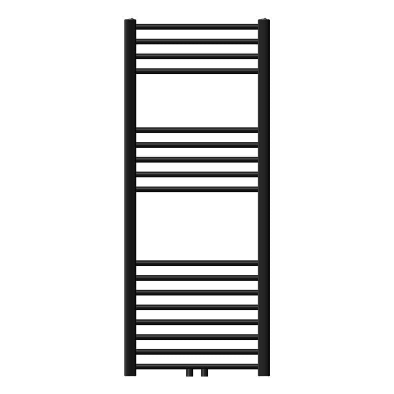 LuxeBath Radiateur de Salle de Bain Design Sahara, 500 x 1200 mm, Noir Mat, Forme Droit avec Connexion Central, sans Kit de Raccordement, Non