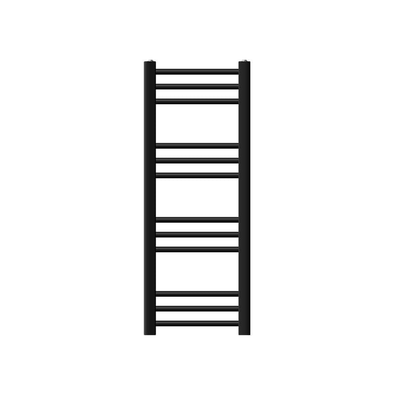 LuxeBath Radiateur de Salle de Bain Design Sahara, 300 x 800 mm, Noir Mat, Forme Droite avec Connexion Latérale, Chauffe Porte Serviettes avec Kit de