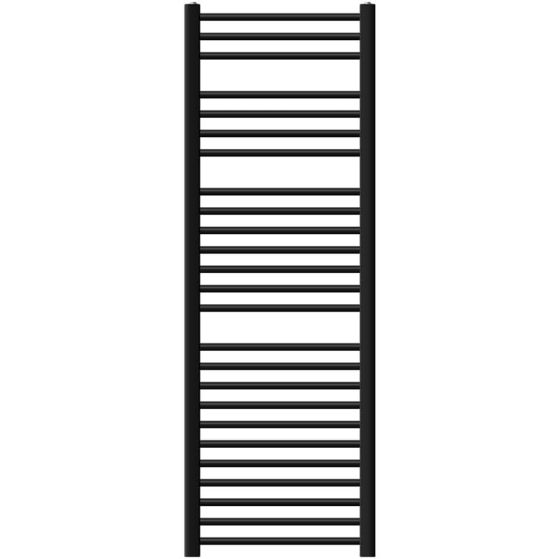 Luxebath - Radiateur de Salle de Bain Design Sahara, 500x1500 mm, Noir Mat, Forme Courbé avec Connexion Latérale, Chauffe Porte Serviettes avec Kit