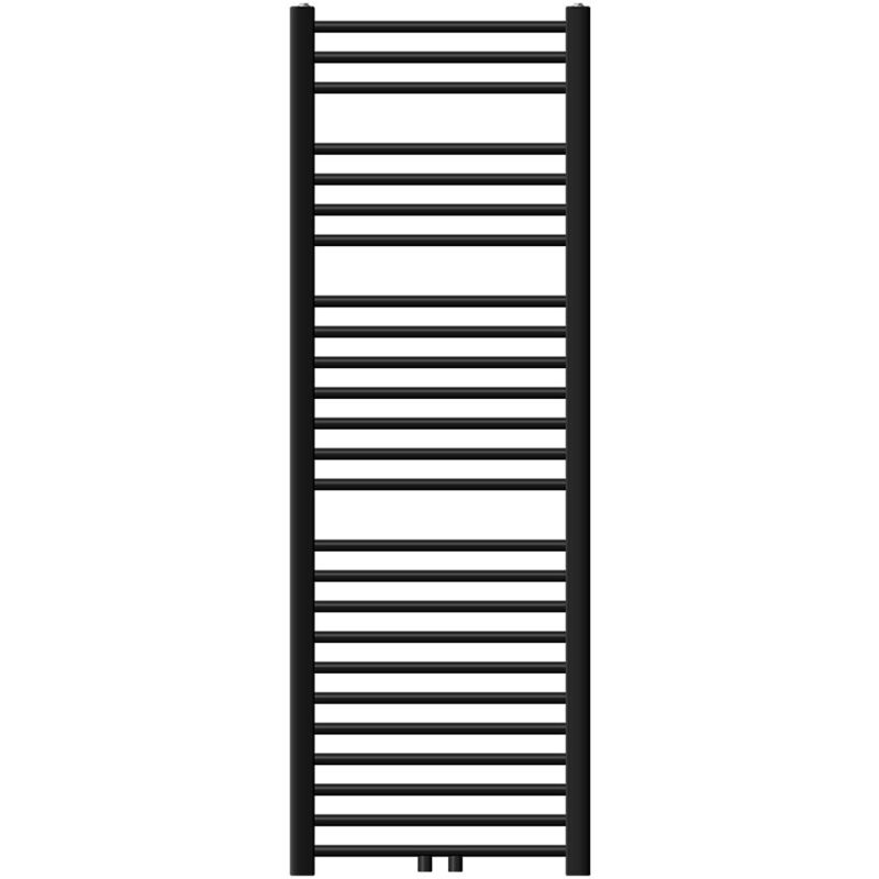 Luxebath - Radiateur de Salle de Bain Design Sahara, 500 x 1500 mm, Noir Mat, Forme Droit avec Connexion Central, sans Kit de Raccordement, Non