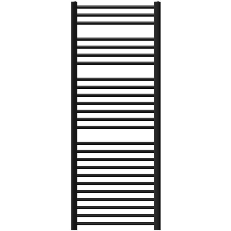 Luxebath - Radiateur de Salle de Bain Design Sahara, 600x1500 mm, Noir Mat, Forme Courbé avec Connexion Latérale, Chauffe Porte Serviettes avec Kit