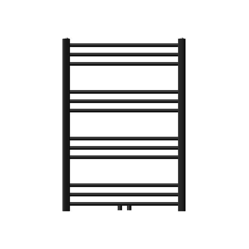LuxeBath Radiateur de Salle de Bain Design Sahara, 750 x 800 mm, Noir Mat, Forme Droit avec Connexion Central, sans Kit de Raccordement, Non
