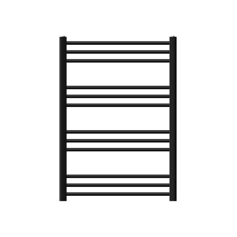 Radiateur de Salle de Bain Design Sahara, 750 x 800 mm, Noir Mat, Forme Droite avec Connexion Latérale, Chauffe Porte Serviettes avec Kit de Montage