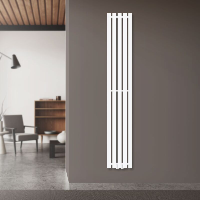 Luxebath - Luxe Bath Radiateur à Panneaux Design Stella 1600 x 260 mm, Blanc, Plat, Monocouche, Raccord Central, Radiateur Mural Vertical, Tubulaire,