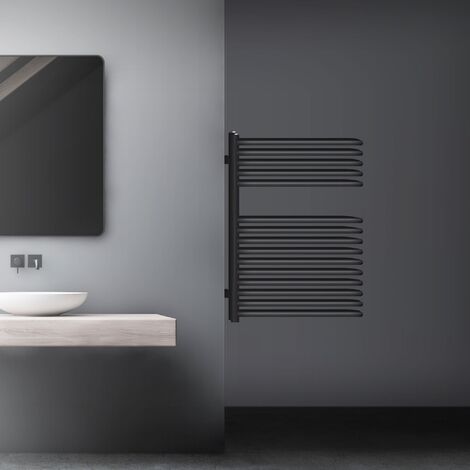 Calorifero per bagno verticale a muro 1600x450 mm nero termoarredo da  soggiorno