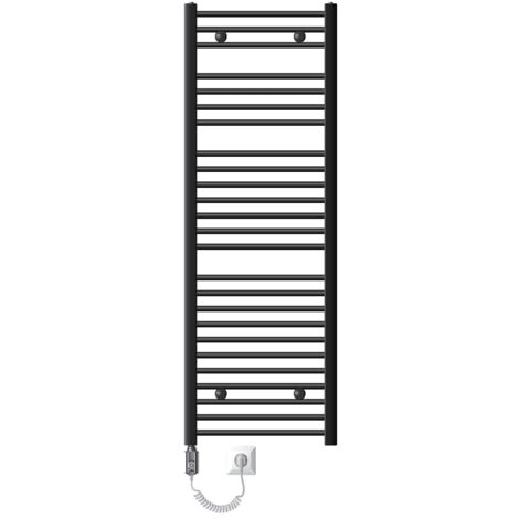 LuxeBath Radiatore Elettrico 500 x 1500 mm Termosifone Antracite Dritto Raccordo Laterale Calorifero con Elemento Riscaldante 1200 W Digitale Scaldasalviette Riscaldamento Bagno Arredamento Termico