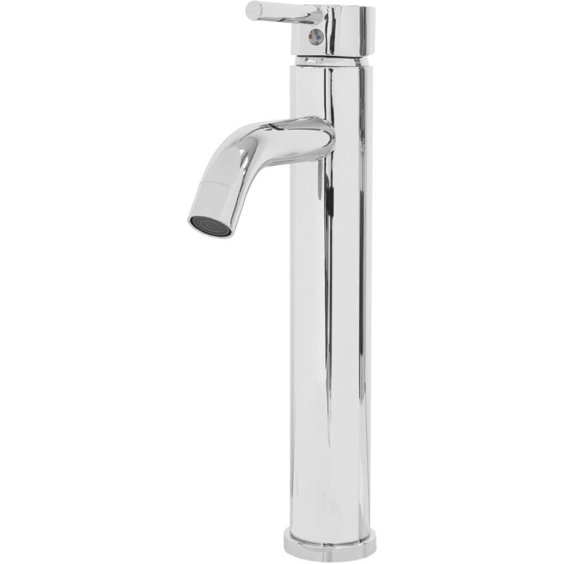Luxebath - Robinet de Salle de Bain Haut, 200mm Bec Haut, Chrome, en Laiton, Rond, Surface Chromée Brillante, Mitigeur à Tirette pour Eau Chaude et