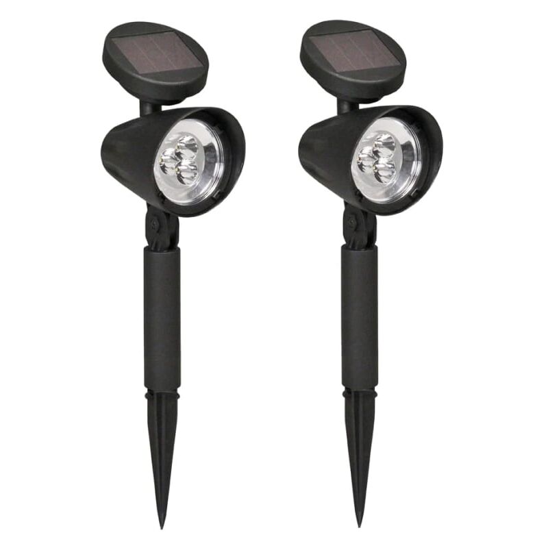 

Luxform Focos LED solares Lazise 2 uds. negro 44239 - Negro