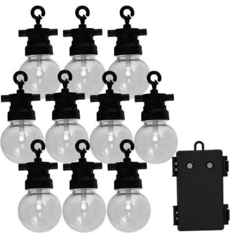 

Juego de luces de fiesta para jardín con 10 LED Fiji - Negro - Luxform