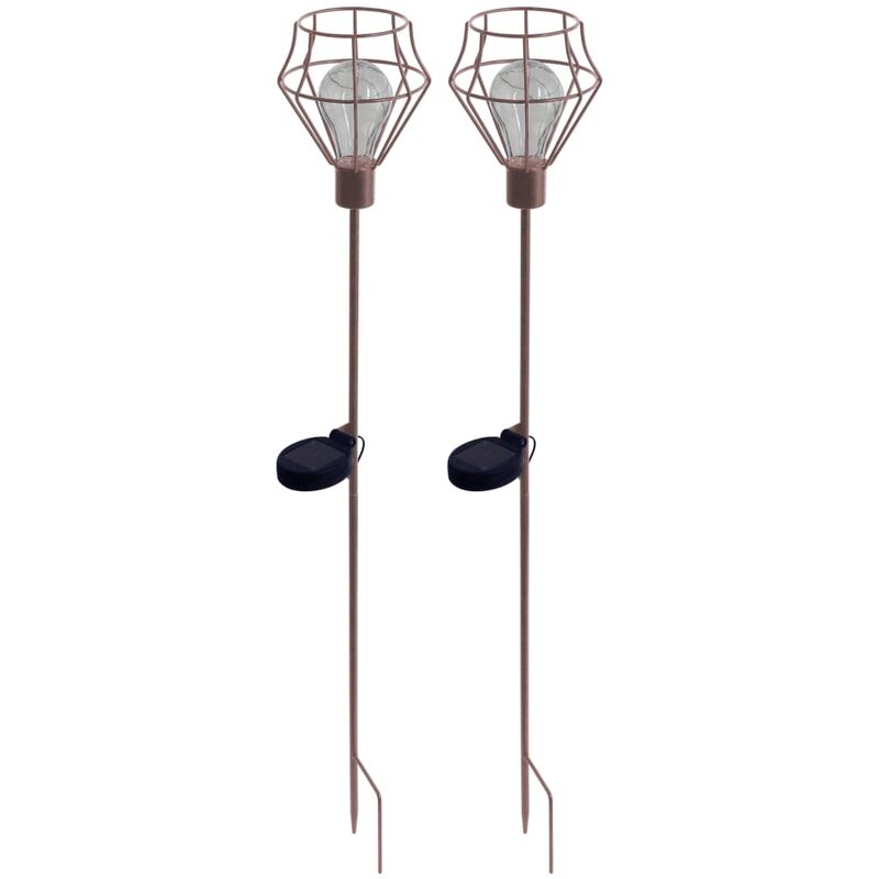 

Luxform Lámpara solar LED con pincho para jardín Pentagon 2 uds - Gris