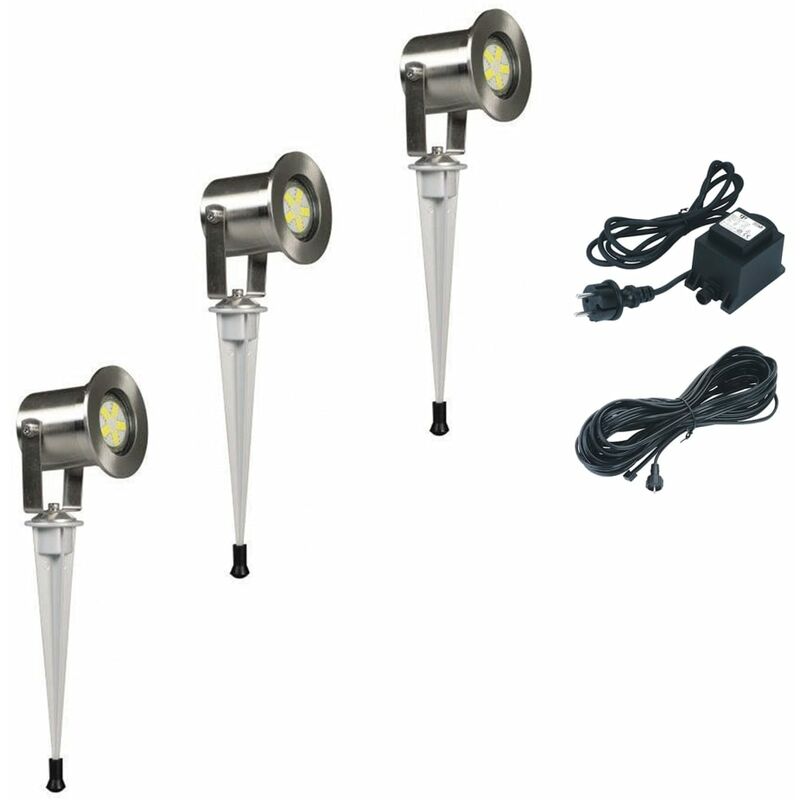 

Luxform Lámparas LED de jardín Australia 3 unidades - Plateado