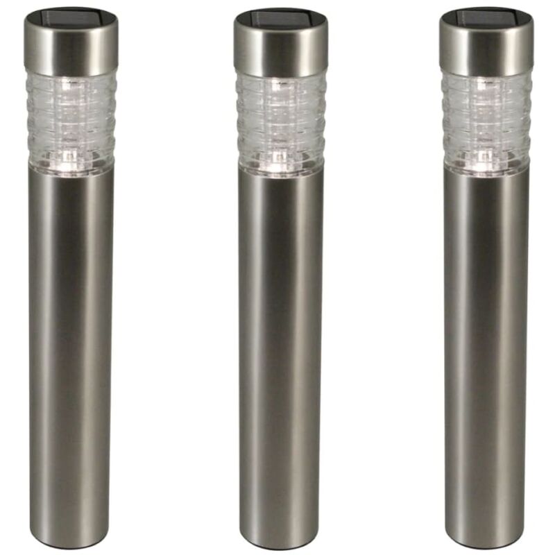 

Luxform Poste solar LED de jardín Tacoma 3 uds. plateado 34315 - Plateado