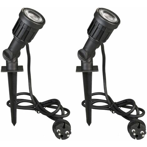 Luxform Projecteur LED de jardin 2 pcs Dominica Noir LUX9522D.01