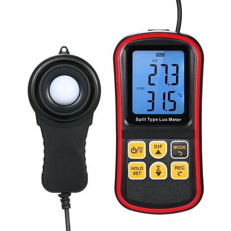 Luxmètre Luminancemètre divisé, luxmètre de haute précision, test de luminosité et d'éclairement, luminancemètre numérique, lumenmètre, photomètre avec fonction de connexion Bluetooth APP GM1030,