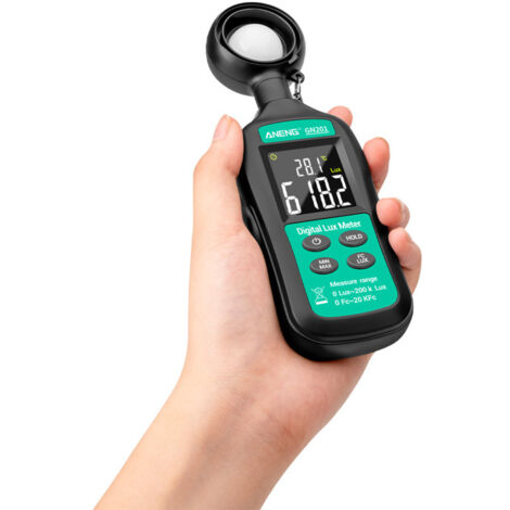 Luxmètre numérique mini, mesure 0-200000 lux, écran LCD, haute précision