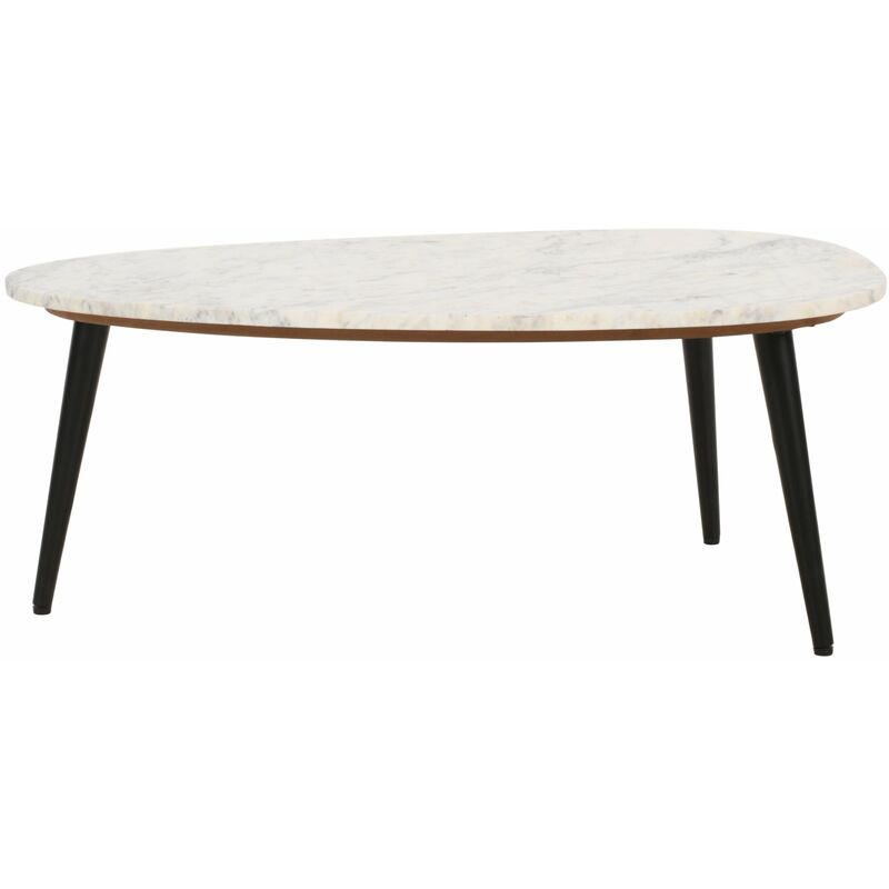 Luxor Coffee Table With White Marble Top & Metal Legs