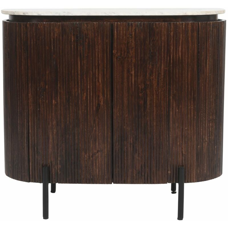 Luxor Mango Wood Sideboard/Drinks Cabinet With Marble Top & Metal Legs