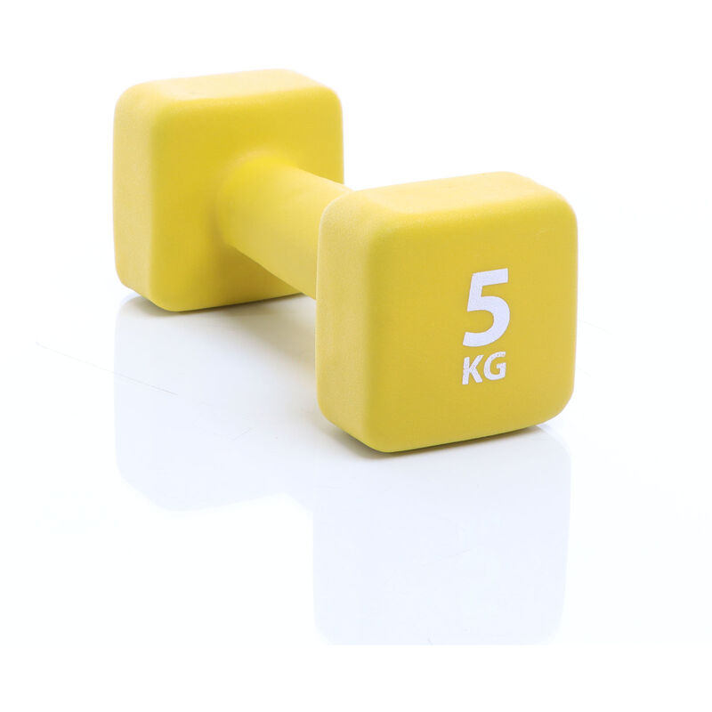 Haltère court en Néoprène 5 kg en Jaune Surface antidérapante Poids Musculation Entraînement - gelb - Luxtri