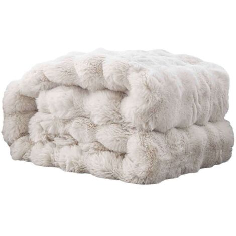 Luxuriöse Decken  Ultraweiches, flauschiges Kunstfell  Elegante Sofabezüge und Überwürfe  Ideal für Erwachsene, Kinder und Teenager (Chic  Blaubeere)